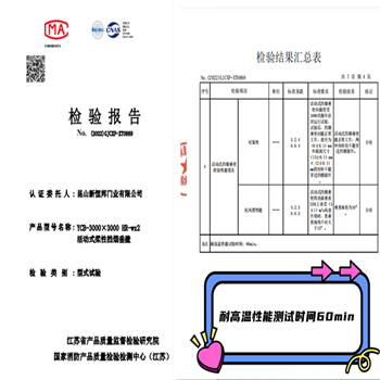 昆山新恒邦成功研发耐高温60min挡烟垂壁并通过XF 533-2012消防认证